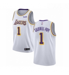 Womens Los Angeles Lakers 1 Kentavious Caldwell Pope Authentic White Basketball Jerseys Association Edition 