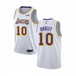 Womens Los Angeles Lakers 10 Jared Dudley Authentic White Basketball Jersey Association Edition 