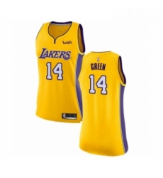 Womens Los Angeles Lakers 14 Danny Green Authentic Gold Basketball Jersey Icon Edition 