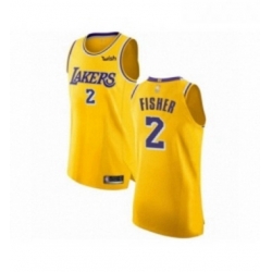 Womens Los Angeles Lakers 2 Derek Fisher Authentic Gold Home Basketball Jersey Icon Edition 