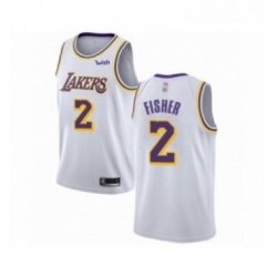 Womens Los Angeles Lakers 2 Derek Fisher Authentic White Basketball Jerseys Association Edition 