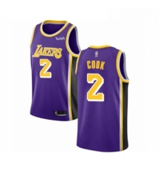 Womens Los Angeles Lakers 2 Quinn Cook Authentic Purple Basketball Jersey Statement Edition 
