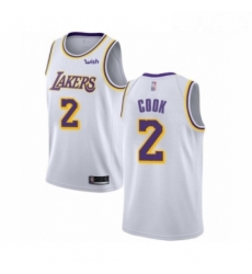 Womens Los Angeles Lakers 2 Quinn Cook Authentic White Basketball Jersey Association Edition 