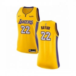 Womens Los Angeles Lakers 22 Elgin Baylor Authentic Gold Home Basketball Jersey Icon Edition