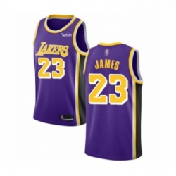 Womens Los Angeles Lakers 23 LeBron James Swingman Purple Basketball Jerseys Statement Edition 