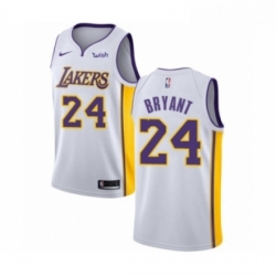Womens Los Angeles Lakers 24 Kobe Bryant Authentic White Basketball Jersey Association Edition