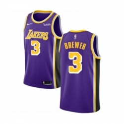 Womens Los Angeles Lakers 3 Corey Brewer Authentic Purple Basketball Jerseys Icon Edition 