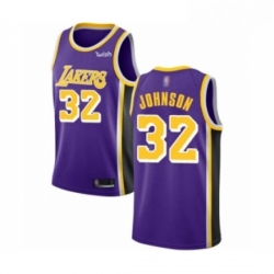 Womens Los Angeles Lakers 32 Magic Johnson Authentic Purple Basketball Jerseys Icon Edition