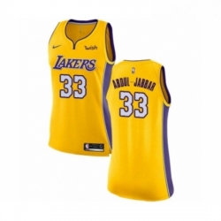 Womens Los Angeles Lakers 33 Kareem Abdul Jabbar Authentic Gold Home Basketball Jersey Icon Edition