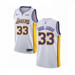 Womens Los Angeles Lakers 33 Kareem Abdul Jabbar Authentic White Basketball Jersey Association Edition