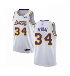 Womens Los Angeles Lakers 34 Shaquille O Neal Authentic White Basketball Jerseys Association Editi