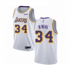 Womens Los Angeles Lakers 34 Shaquille O Neal Authentic White Basketball Jerseys Association Editi