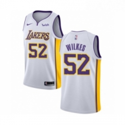 Womens Los Angeles Lakers 52 Jamaal Wilkes Authentic White Basketball Jersey Association Edition