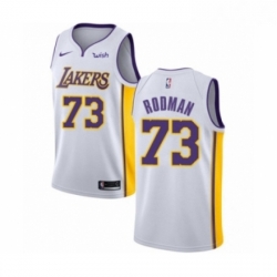 Womens Los Angeles Lakers 73 Dennis Rodman Authentic White Basketball Jersey Association Edition