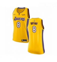 Womens Los Angeles Lakers 8 Kobe Bryant Authentic Gold Home Basketball Jersey Icon Edition