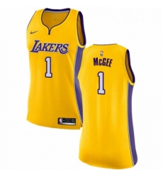 Womens Nike Los Angeles Lakers 1 JaVale McGee Authentic Gold NBA Jersey Icon Edition 