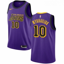 Womens Nike Los Angeles Lakers 10 Sviatoslav Mykhailiuk Swingman Purple NBA Jersey City Edition 
