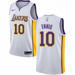 Womens Nike Los Angeles Lakers 10 Tyler Ennis Authentic White NBA Jersey Association Edition