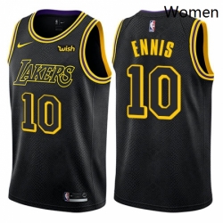 Womens Nike Los Angeles Lakers 10 Tyler Ennis Swingman Black NBA Jersey City Edition