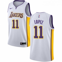 Womens Nike Los Angeles Lakers 11 Brook Lopez Authentic White NBA Jersey Association Edition 