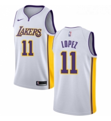 Womens Nike Los Angeles Lakers 11 Brook Lopez Swingman White NBA Jersey Association Edition 
