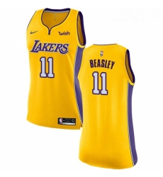 Womens Nike Los Angeles Lakers 11 Michael Beasley Swingman Gold NBA Jersey Icon Edition 