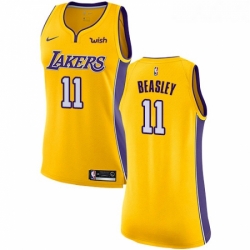 Womens Nike Los Angeles Lakers 11 Michael Beasley Swingman Gold NBA Jersey Icon Edition 