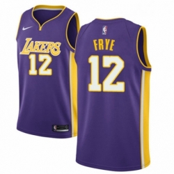Womens Nike Los Angeles Lakers 12 Channing Frye Authentic Purple NBA Jersey Icon Edition 