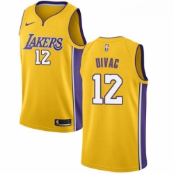 Womens Nike Los Angeles Lakers 12 Vlade Divac Swingman Gold Home NBA Jersey Icon Edition
