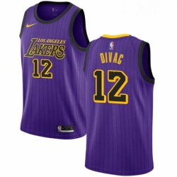 Womens Nike Los Angeles Lakers 12 Vlade Divac Swingman Purple NBA Jersey City Edition