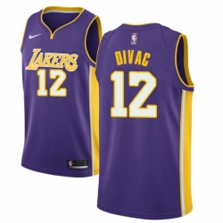 Womens Nike Los Angeles Lakers 12 Vlade Divac Swingman Purple NBA Jersey Statement Edition