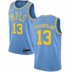 Womens Nike Los Angeles Lakers 13 Wilt Chamberlain Authentic Blue Hardwood Classics NBA Jersey