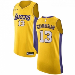 Womens Nike Los Angeles Lakers 13 Wilt Chamberlain Authentic Gold Home NBA Jersey Icon Edition