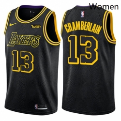 Womens Nike Los Angeles Lakers 13 Wilt Chamberlain Swingman Black NBA Jersey City Edition