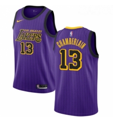 Womens Nike Los Angeles Lakers 13 Wilt Chamberlain Swingman Purple NBA Jersey City Edition