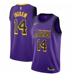 Womens Nike Los Angeles Lakers 14 Brandon Ingram Purple stripe NBA Jersey