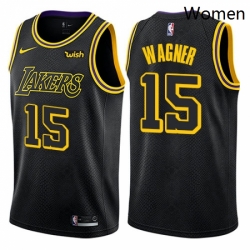 Womens Nike Los Angeles Lakers 15 Moritz Wagner Swingman Black NBA Jersey City Edition 