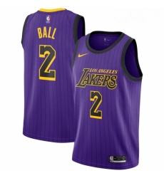 Womens Nike Los Angeles Lakers 2 Brandon Ingram Purple stripe NBA Jersey