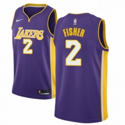 Womens Nike Los Angeles Lakers 2 Derek Fisher Authentic Purple NBA Jersey Icon Edition 