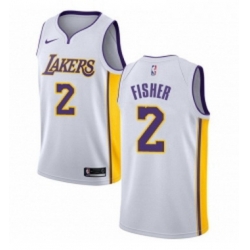 Womens Nike Los Angeles Lakers 2 Derek Fisher Authentic White NBA Jersey Association Edition 