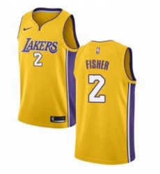 Womens Nike Los Angeles Lakers 2 Derek Fisher Swingman Gold Home NBA Jersey Icon Edition 