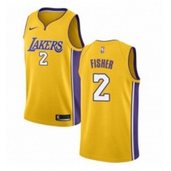Womens Nike Los Angeles Lakers 2 Derek Fisher Swingman Gold Home NBA Jersey Icon Edition 