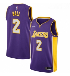 Womens Nike Los Angeles Lakers 2 Lonzo Ball Swingman Purple NBA Jersey Statement Edition