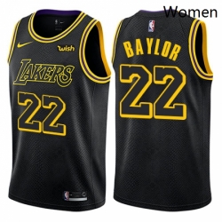 Womens Nike Los Angeles Lakers 22 Elgin Baylor Swingman Black NBA Jersey City Edition