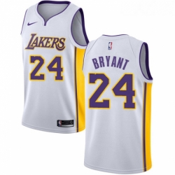 Womens Nike Los Angeles Lakers 24 Kobe Bryant Authentic White NBA Jersey Association Edition
