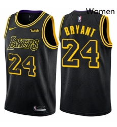 Womens Nike Los Angeles Lakers 24 Kobe Bryant Swingman Black NBA Jersey City Edition