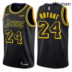 Womens Nike Los Angeles Lakers 24 Kobe Bryant Swingman Black NBA Jersey City Edition
