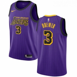 Womens Nike Los Angeles Lakers 3 Corey Brewer Swingman Purple NBA Jersey City Edition 