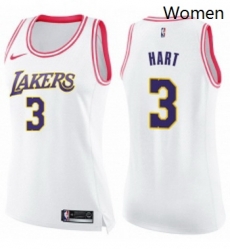 Womens Nike Los Angeles Lakers 3 Josh Hart Swingman White Pink Fashion NBA Jersey 
