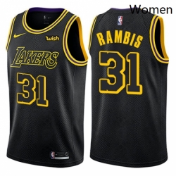 Womens Nike Los Angeles Lakers 31 Kurt Rambis Swingman Black NBA Jersey City Edition